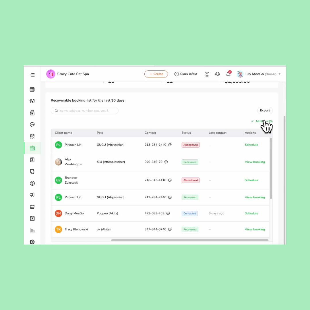 Abandon-booking_filters